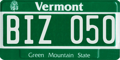 VT license plate BIZ050
