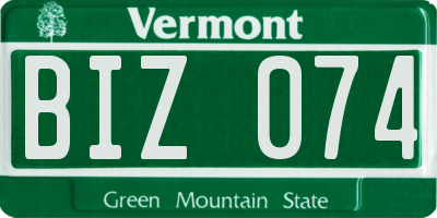 VT license plate BIZ074
