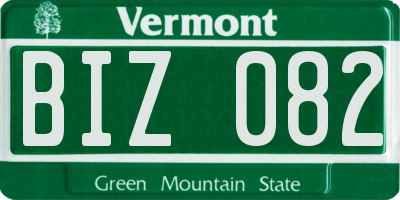 VT license plate BIZ082