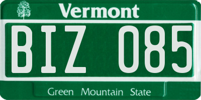 VT license plate BIZ085