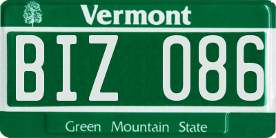 VT license plate BIZ086