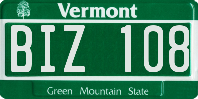 VT license plate BIZ108
