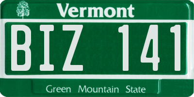 VT license plate BIZ141