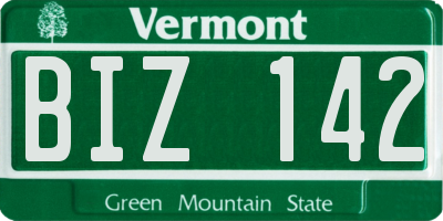 VT license plate BIZ142