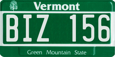 VT license plate BIZ156