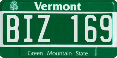 VT license plate BIZ169