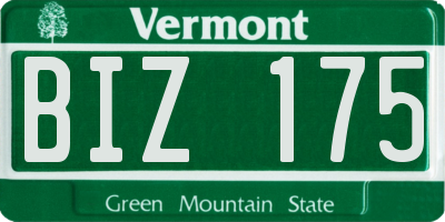 VT license plate BIZ175