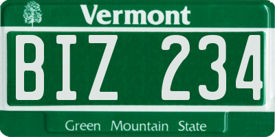 VT license plate BIZ234
