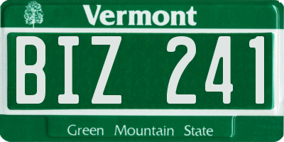 VT license plate BIZ241