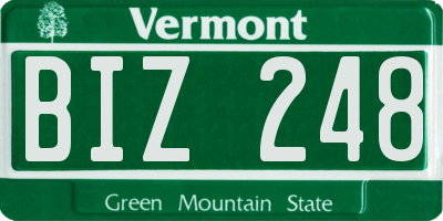 VT license plate BIZ248