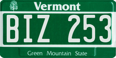 VT license plate BIZ253