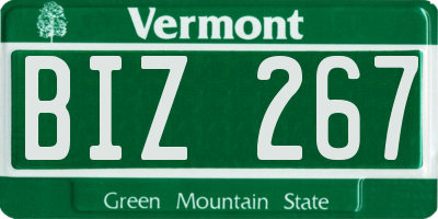VT license plate BIZ267
