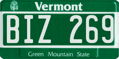 VT license plate BIZ269