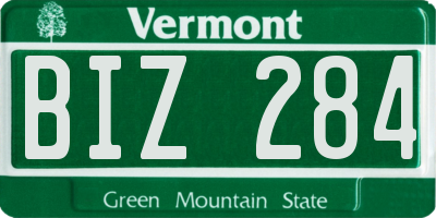 VT license plate BIZ284