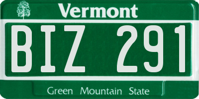 VT license plate BIZ291