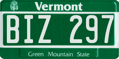 VT license plate BIZ297