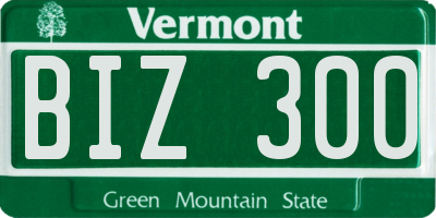 VT license plate BIZ300