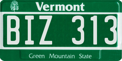 VT license plate BIZ313