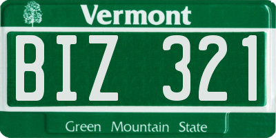 VT license plate BIZ321