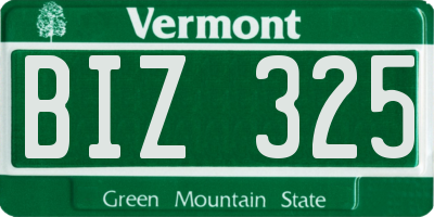 VT license plate BIZ325