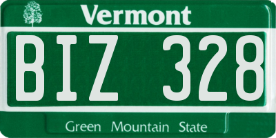VT license plate BIZ328