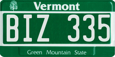 VT license plate BIZ335
