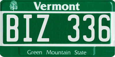 VT license plate BIZ336