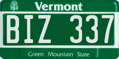 VT license plate BIZ337