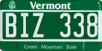 VT license plate BIZ338