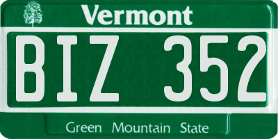 VT license plate BIZ352