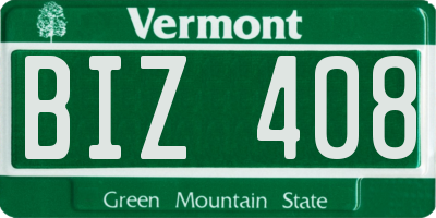 VT license plate BIZ408