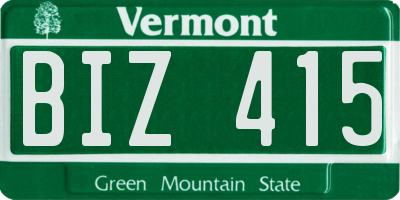 VT license plate BIZ415