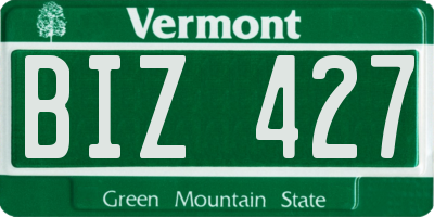 VT license plate BIZ427