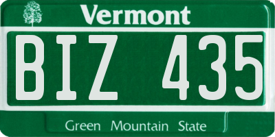 VT license plate BIZ435
