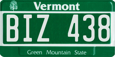 VT license plate BIZ438