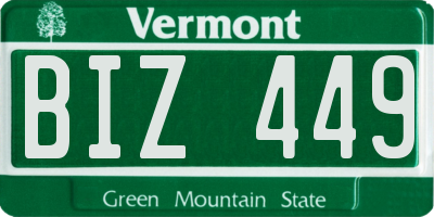 VT license plate BIZ449