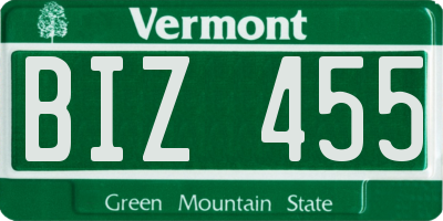 VT license plate BIZ455
