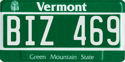 VT license plate BIZ469