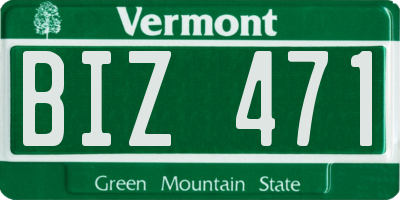 VT license plate BIZ471