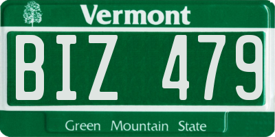 VT license plate BIZ479