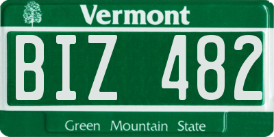 VT license plate BIZ482