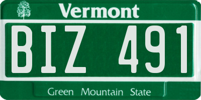 VT license plate BIZ491