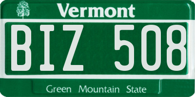 VT license plate BIZ508