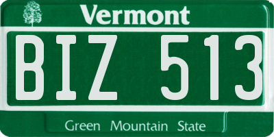 VT license plate BIZ513