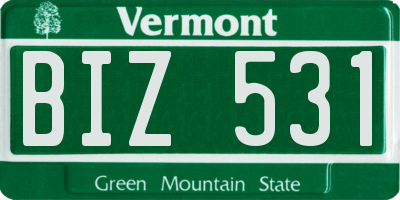 VT license plate BIZ531