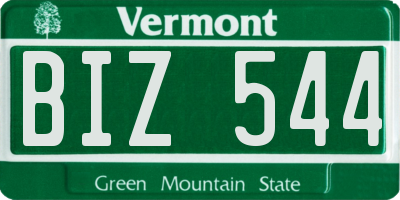 VT license plate BIZ544