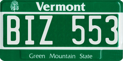 VT license plate BIZ553