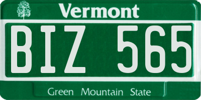 VT license plate BIZ565