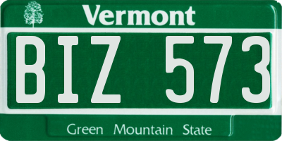 VT license plate BIZ573