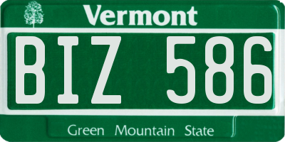 VT license plate BIZ586